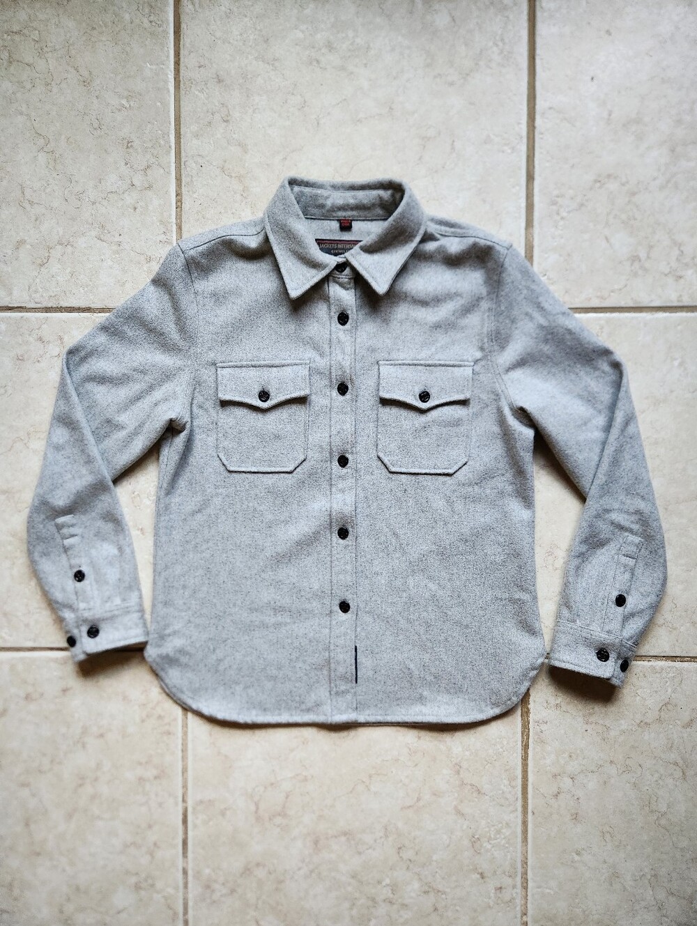 Schott NYC Gray Wool Blend CPO Shirt Jacket Size M Style 7910W